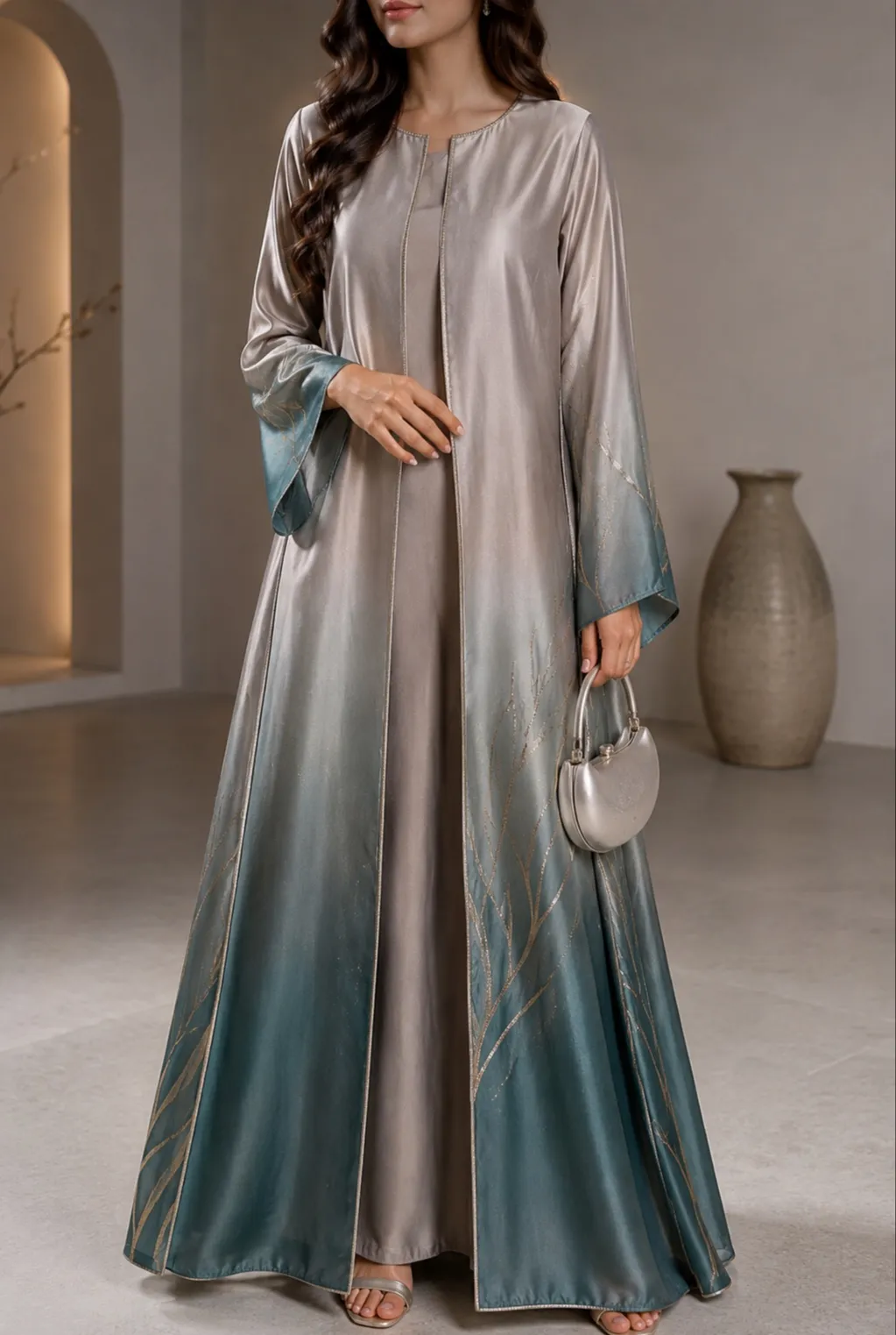 Luxe Ombre Satin Abaya
