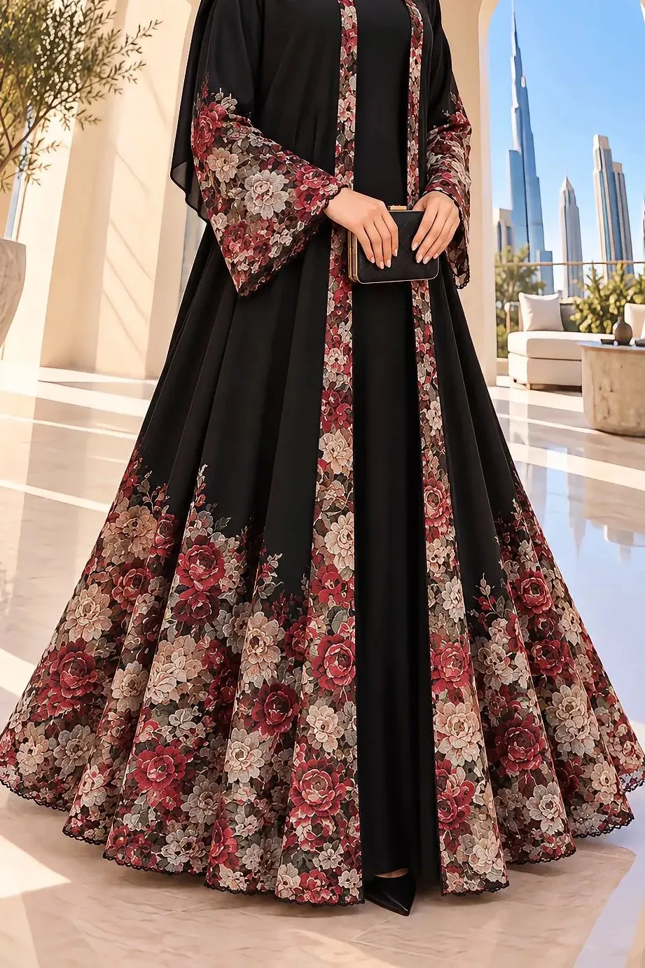 Rosabella Luxury Floral Lace Abaya