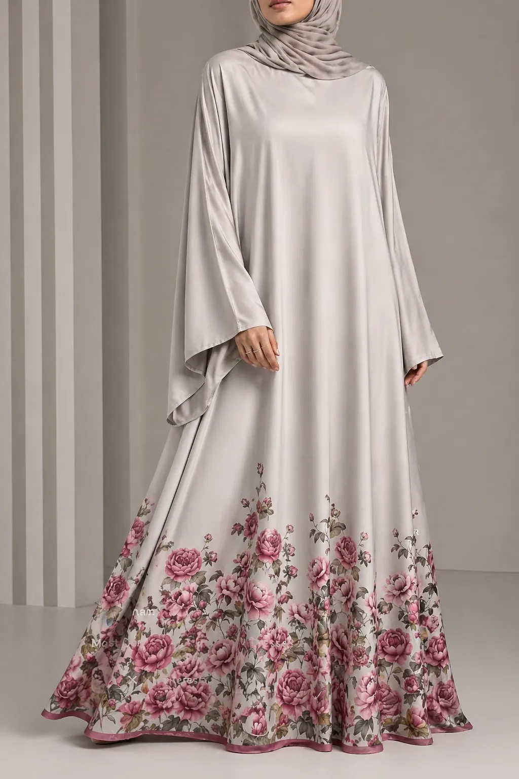 Rose Garden Digital Print Abaya